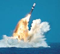 Trident II nuclear ballistic missile, launched at sea