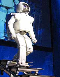 ASIMO robot walking down stairs