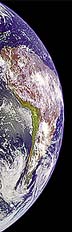 Earth from space showing green forst in South America